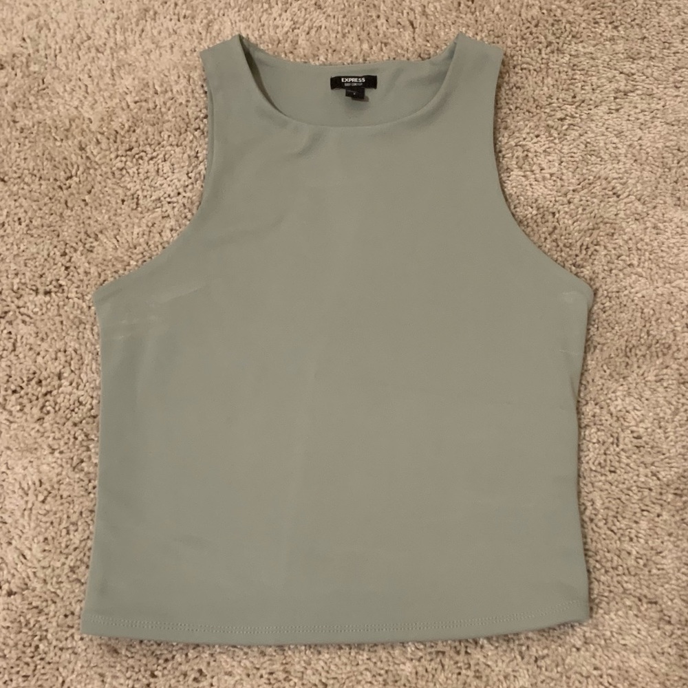 Express - Body Contour High Compression High Neck Cropped Tank - Small